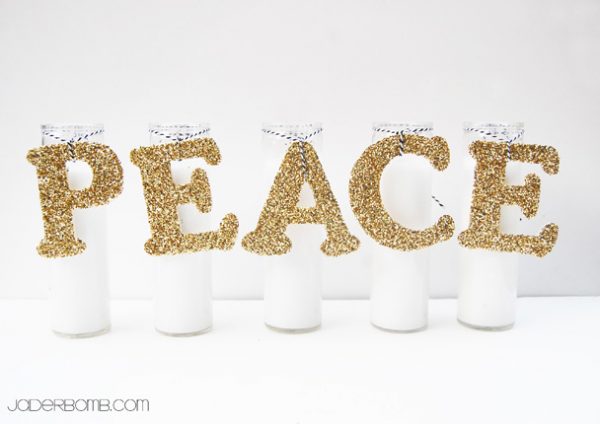 Glittered Peace letters